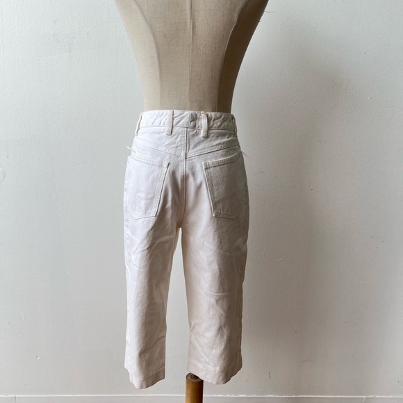 VINTAGE 90s Talbots High Rise White Denim Clam Digger Capris Womens 26” - Picture 4 of 5